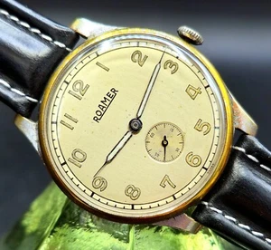 Vintage ROAMER 1960'S Large Manual Wind Retro Men's Watch W/ Superb Dial !! - Picture 1 of 2