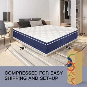 12"/14" Memory Foam Mattress Hybrid Spring Twin Full Queen King Bed in a box - Picture 1 of 20
