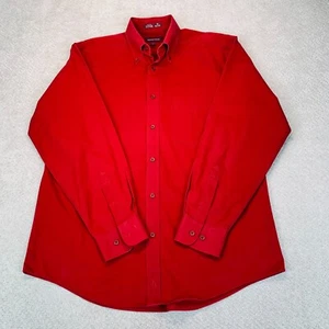 NORDSTROM Men Medium Red Cotton Long Sleeve Button Down Dress Shirt - Picture 1 of 7
