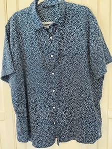 CUTTER & BUCK Shirt Mens 2XB Big 2X Blue Short Sleeve Button Down Stretch - Picture 1 of 6