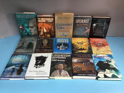 Lot of 15 Sci-Fi Fantasy Horror RARE The Hollow Man Dan Simmons Ursula K Le Guin - Image 1 of 4