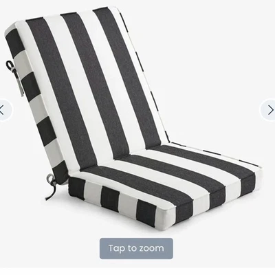 Silla de exterior y cojín de respaldo The Company Store Sunbrella Cabana azul marino nuevo con etiquetas Foto 1 de 4