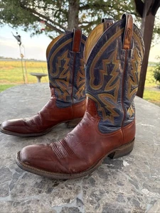 Mens Primo Distressed Rod Patrick Cowboy Boots Brown Size 13 A - Picture 1 of 12