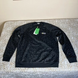 Kenzo Paris Schwarz Metallic Pullover Glänzend Neopren Staight Designer - Bild 1 von 9