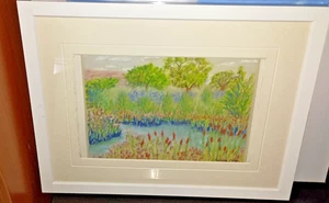 ✨ SERENE IMPRESSIONIST POND - SIGNED ORIGINAL PASTELL BY CHARLES STUP Sedona AZ - Bild 1 von 8