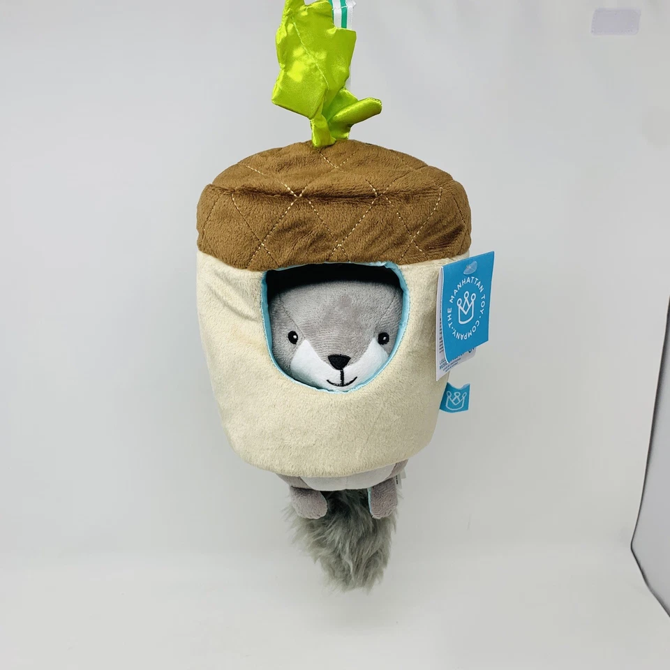 Manhattan Toy Lullaby Squirrel Pull Musical Crib and Baby Plush Toys for