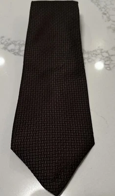 Corbata DONNA KARAN SIGNATURE MARRÓN HECHA EN EE. UU., Corbata de Seda Italiana Foto 1 de 4