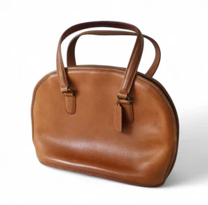 Coach Vintage 9958 Tan Pelham Dome Domed Zip Satchel Leather Shoulder Bag USA - Picture 1 of 10