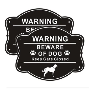 2 Pack Beware of Dog Signs for Fence,10 x 8 Inch Keep Gate Closed Signs, Rust... - Picture 1 of 7