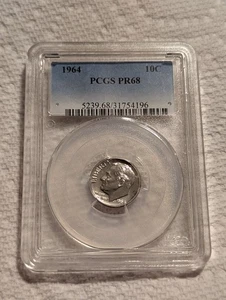 1964-P Roosevelt Silver Dime Proof PCGS PR68 !!!!!! - Bild 1 von 2