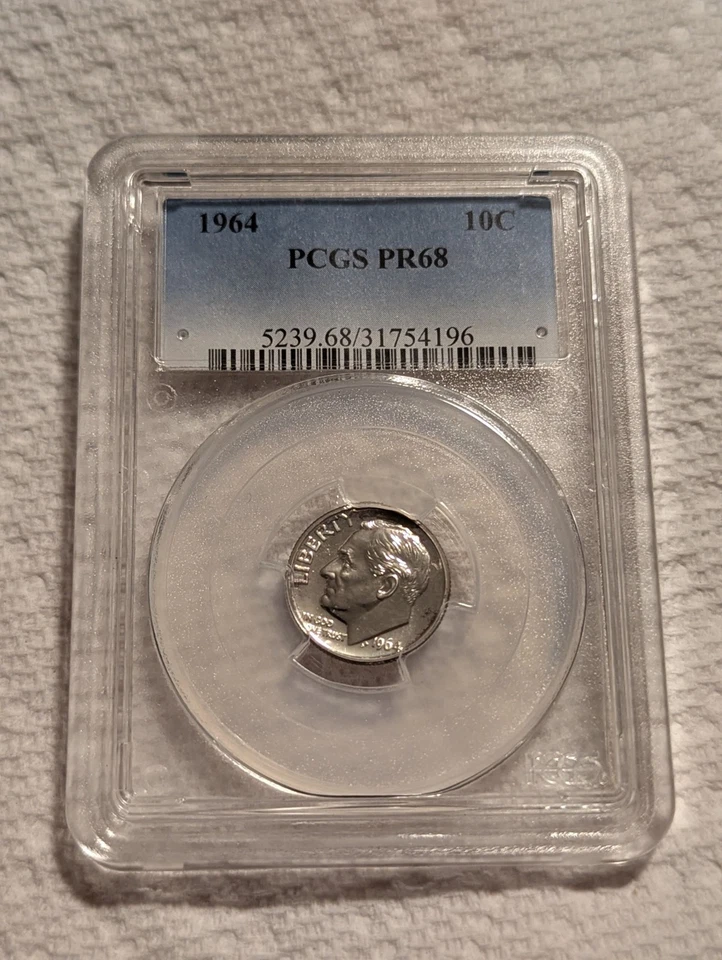 1964-P Roosevelt Silver Dime Proof PCGS PR68!!!!!! - Image 1 of 2