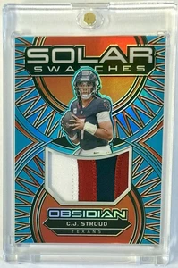 2024 Panini Obsidian Solar Swatches BLUE PRIZM CJ Stroud # 9/25 3 Color Patch - Bild 1 von 3