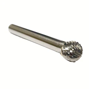 TEMO SD-3 Double Cut CARBIDE ROTARY BURR File 3/8" Ball 1/4"D 2"Long Shank - Picture 1 of 3