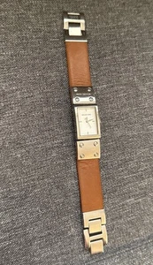 Michael Kors MK 2129 Women's Stainless Steel Brown Leather Bracelet Watch Works - Picture 1 of 2