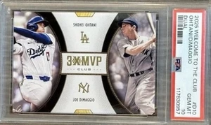 RAR!! 2025 Shohei Ohtani/Joe Dimaggio Topps Welcome to the Club 3XMVP PSA 10 - Bild 1 von 2