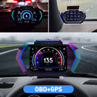 Produktbild - Auto Motorrad LCD Digital Tachometer Drehzahlmesser Kilometerzähler OBD2 GPS HUD