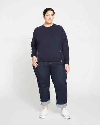 Pullover Universal Standard Pequeño 14-16 Azul Medianoche Melocotón Terry Cremallera Lateral Nuevo con Etiquetas Foto 1 de 4