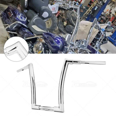 Meathook 14'' Ape Hanger Handlebar 1-1/2" Horn Fat Bar For Harley Dyna Touring - Imagem 1 de 4