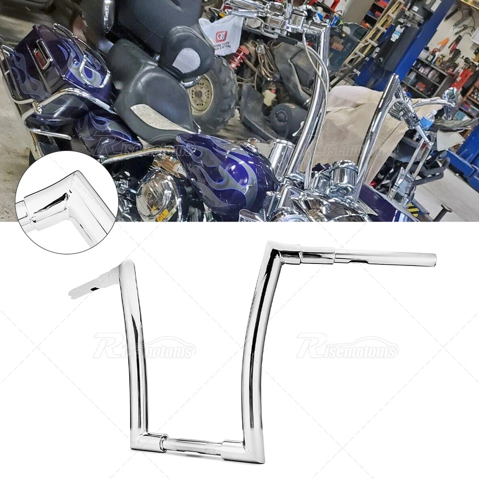 Manillar Meathook 14"" Ape Hanger 1-1/2" bocina barra grasa para Harley Dyna Touring Foto 1 de 4