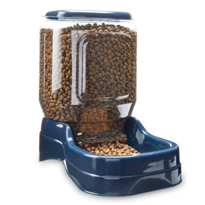 Pet Feeder with Lid, Large for Dogs and Cats, Blue, 10 Pound Capacity - Image 1 of 2