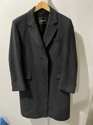 SAKS FIFTH AVENUE Cashmere Collection Charcoal OVERCOAT TOP COAT Gorgeous! 44 R - Image 1 of 4