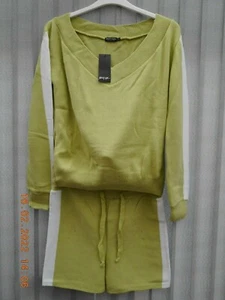 NASTY GAL SWEATER AND SHORTS SET LIME/BLUE/BLACK SIZE 6/8/10/12/14 - Picture 1 of 12