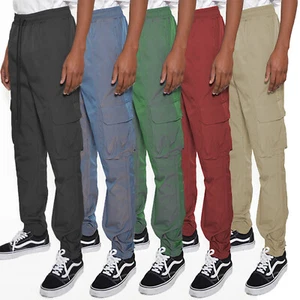 Mens Peacock Iridescent Street Wear Utility Casual Fashion Jogger Pants - Picture 1 of 22