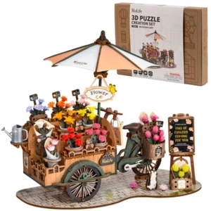 Rolife 3D Wooden Puzzle Blossom Cart DIY Model Kits for Adults To Build Gifts - Picture 1 of 11