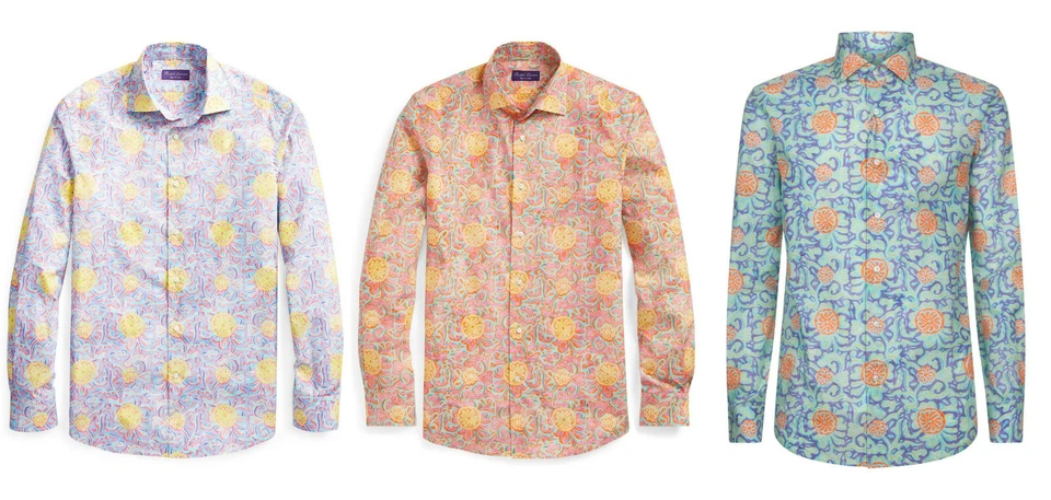 Ralph Lauren Purple Label Aston Choppa Print Floral Dress Shirt New $695 - Image 1 of 1