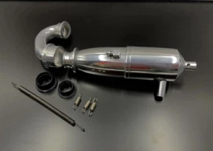 RC Black Rear Tuned Pipe Exhaust Pipe Set for 1/10 Scale RC Nitro Cars MT Truck - Picture 1 of 12