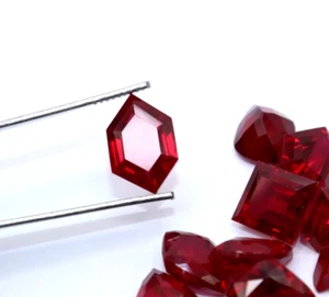Natural Red Ruby 75 Ct Fancy Cut 7-8 Pcs Burma Certified Loose Gemstone Lot - Picture 1 of 21