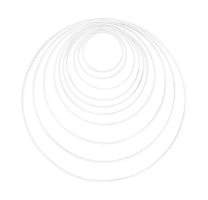 Anillo de metal "Círculo", 10 - 40 cm, juego de 10, blanco - Imagen 1 de 1
