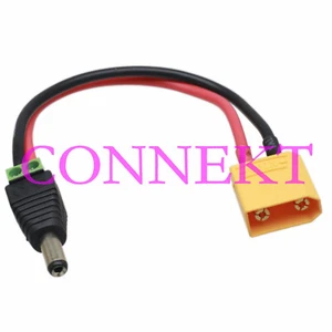 XT90 XT-90 Male to DC Power 5.5x2.1mm male barrel 14AWG 15CM cable - Picture 1 of 4