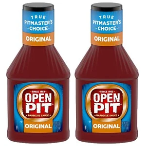 2 Pack Open Pit Authentic Taste Blue Label Original Barbecue Sauce 18 oz Bottles - Picture 1 of 11