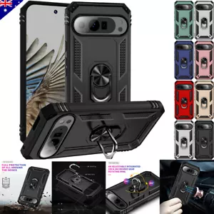 Fr Google Pixel 9 Pro XL 8 7 6 9A 8A 7A 6A 5A Magnet Case Armor Ring Stand Cover - Picture 1 of 56