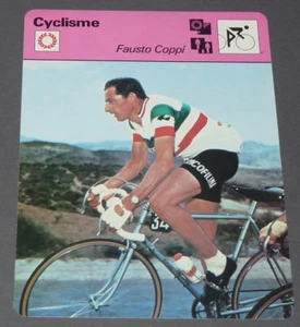 FICHE CYCLISME 1955 FAUSTO COPPI CAMPIONISSIMO TOUR FRANCE WIELRIJDER CICLISMO - Imagen 1 de 2
