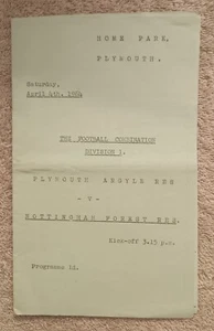 Plymouth Argyle FC Reserves vs Nottingham Forest FC Reserves 1963/4. - Picture 1 of 3