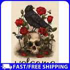 Full Cross Stitch 11CT Counted Crow Skull Embroidery DIY Needlework Kits Crafts