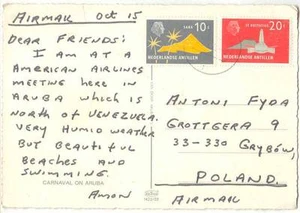 NETHERLANDS DUTCH ANTILLES MAIL 1975 SABA & St.EUSTATIUS,CARNAVAL ON ARUBA VIEW - Picture 1 of 2