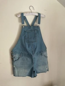 Womens Size 16 Maternity Denim Shortalls - Picture 1 of 2