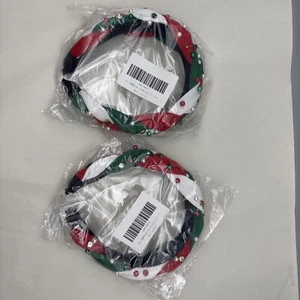 Embellished Christmas Headband for Woman Hair Accessory 3-color Patchwork 2pcs - Picture 1 of 9