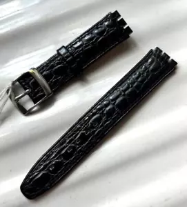 Cinturino Orologio - VERA PELLE - 20MM - NERO COCCODRILLO - ricambi orologiai - Foto 1 di 2