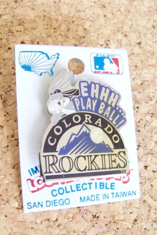 Colorado Rockies Bugs Bunny Ehhh...  Play Ball! silver tone logo pin MLB Cover