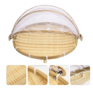 Ciotola coperta tenda cibo con coperchio bambù cesto portaoggetti dispensa bambino grande - Foto 1 di 12