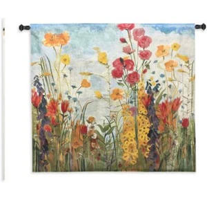 45x45 FLORAL GARDEN Scene Flower Nature Decor Tapestry Wall Hanging - Picture 1 of 1