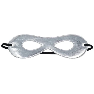 Adult Shiny Silver Superhero Mask ~FUN HALLOWEEN COSTUME NEW YEAR PARTY EYE MASK - Image 1 of 2