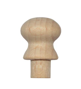 Pack of 20 Small 13mmØ (½") Wooden Beech Victorian Style Knobs with Spigots, + - Picture 1 of 3