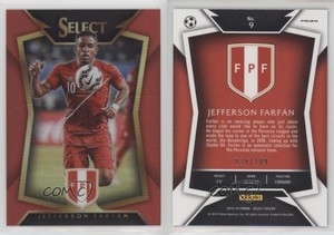 2015 Panini Select Red Prizm /199 Jefferson Farfan (Ball Back Photo Variation)