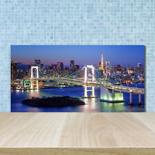 Tulup Panneaux De Cuisine Sur Verre - 100x50cm - Pont À Tokyo