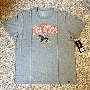 NWT '47 U of Miami Hurricanes Classic Gray T-Shirt Size XXL College Sebastian - Picture 1 of 7
